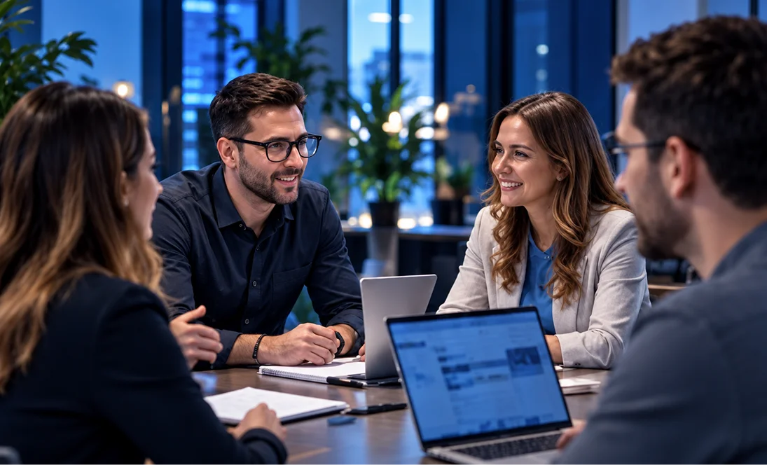 Ripple Growth team meeting around a table